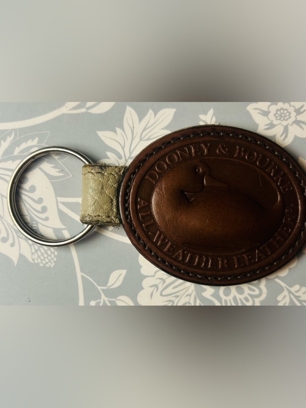 Dooney & Bourke vintage all weather leather duck charm key fob keychain rare